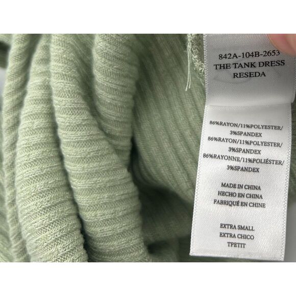 Rails Reseda Tank Dress Sage Green Sleeveless Sheath Maxi Ribbed X-Small XS - Picture 5 of 8